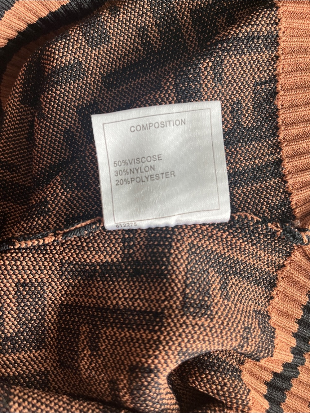 Fendi Black & Brown FF Monogram Short Sleeve Knit Top - Picture 4 of 4